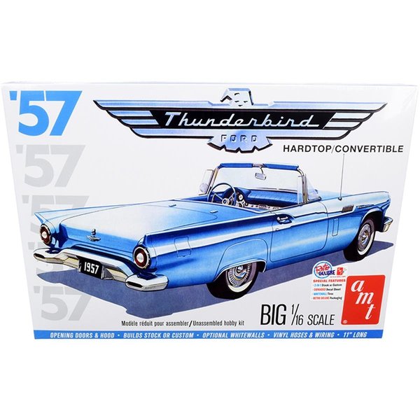 Amt Skill 3 Model Kit 1957 Ford Thunderbird Convertible 2-in-1 Kit 1 by 16 Scale Model Car AMT1206